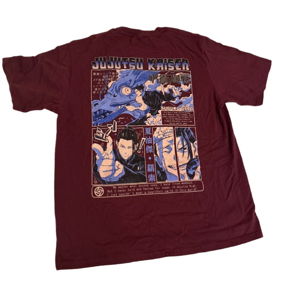 Jujutsu Kaisen Graphic T Shirt XL Anime Streetwear Oversized Suguru Geto